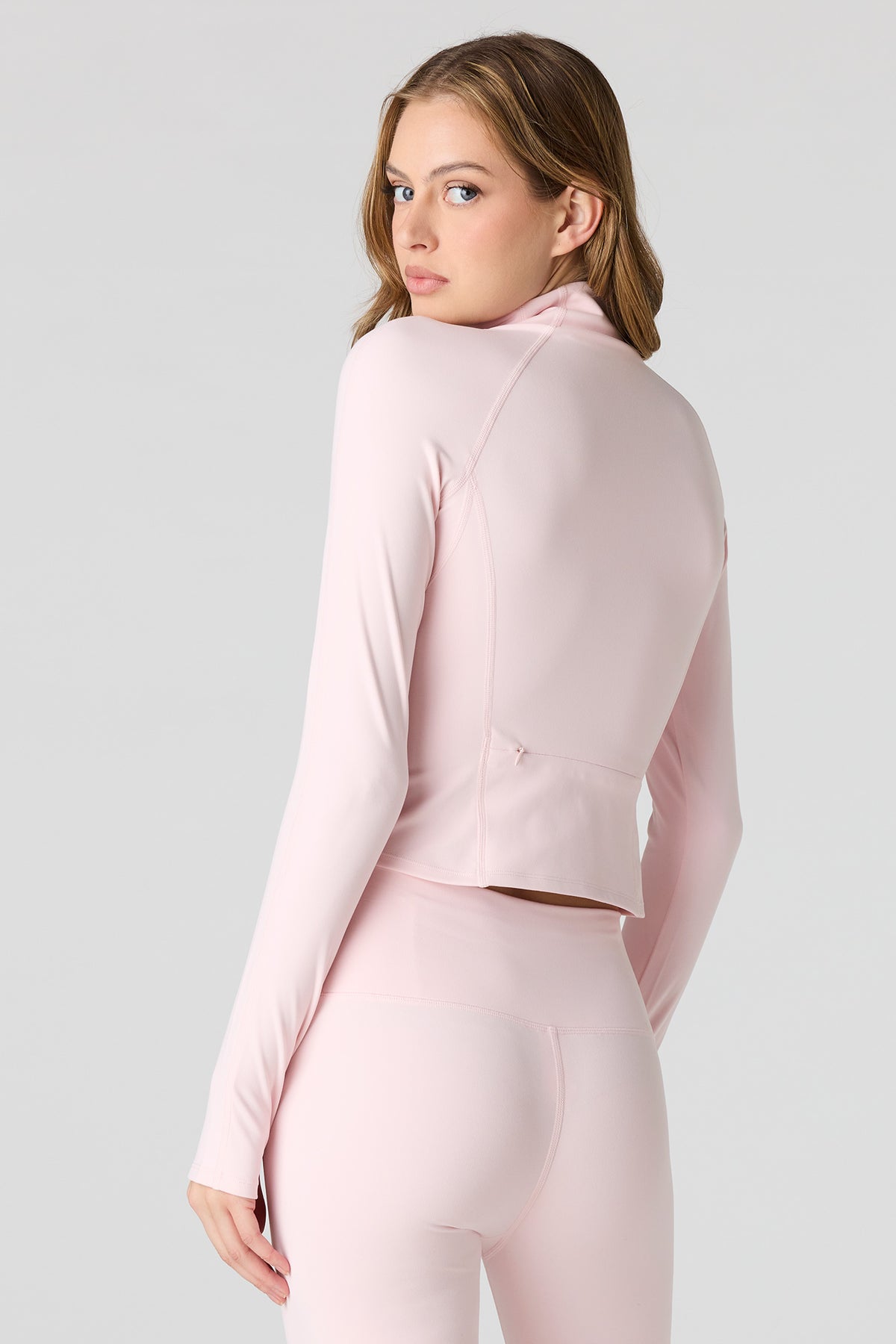 Alt View 2. Active High Density Zip-Up Jacket - Pink