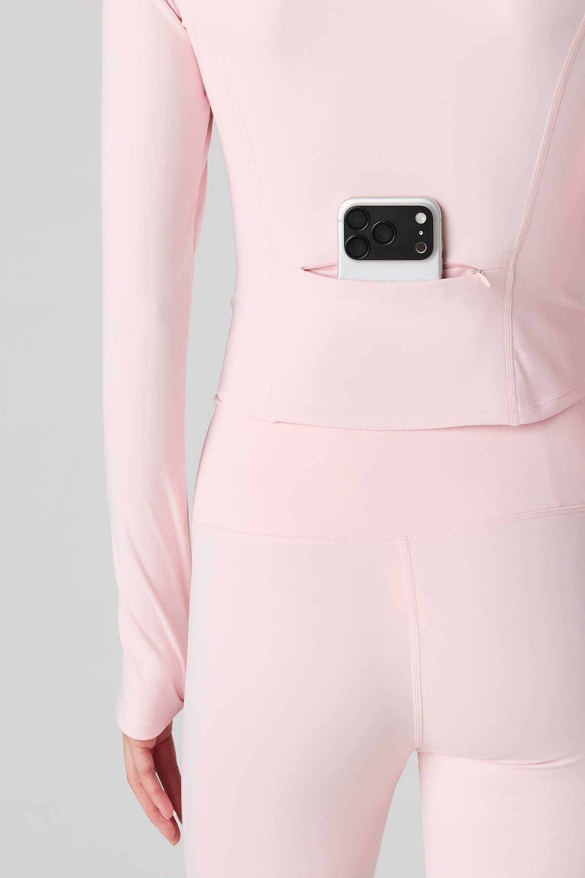 Alt View 4. Active High Density Zip-Up Jacket - Pink