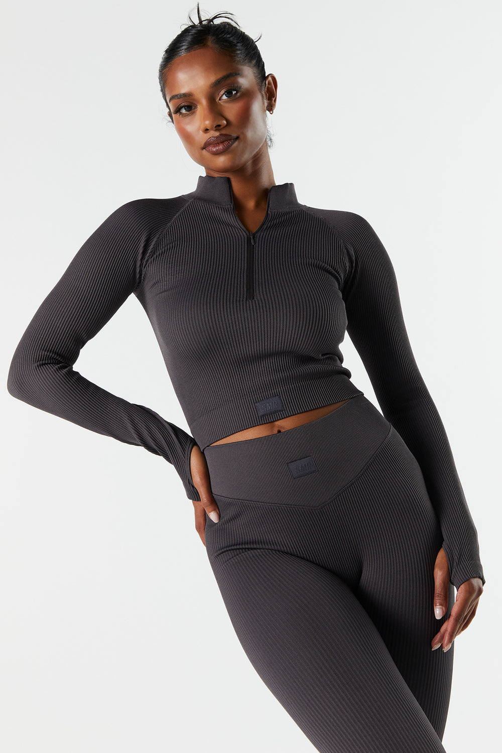Sommer Ray Seamless Ribbed Quarter Zip Active Top Sommer Ray Seamless Ribbed Quarter Zip Active Top 1