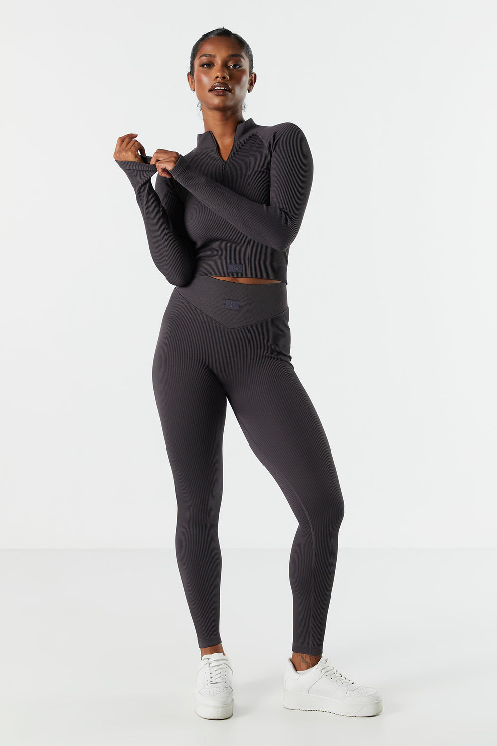Sommer Ray Seamless Ribbed Quarter Zip Active Top Sommer Ray Seamless Ribbed Quarter Zip Active Top 4