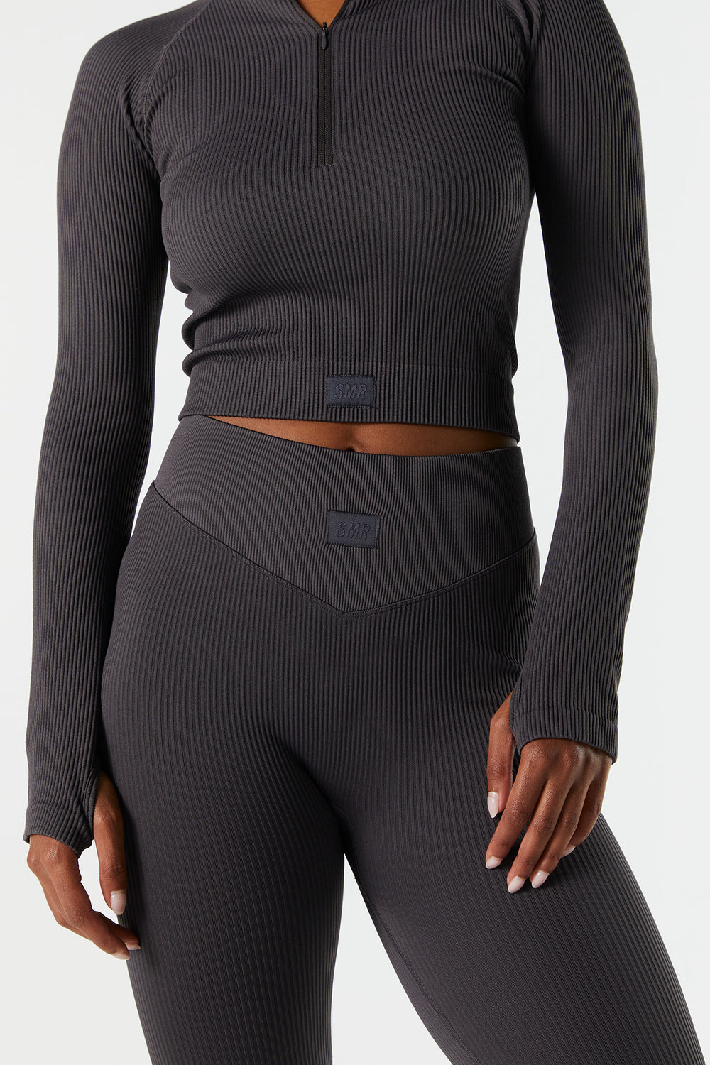 Sommer Ray Seamless Ribbed Quarter Zip Active Top Sommer Ray Seamless Ribbed Quarter Zip Active Top 3