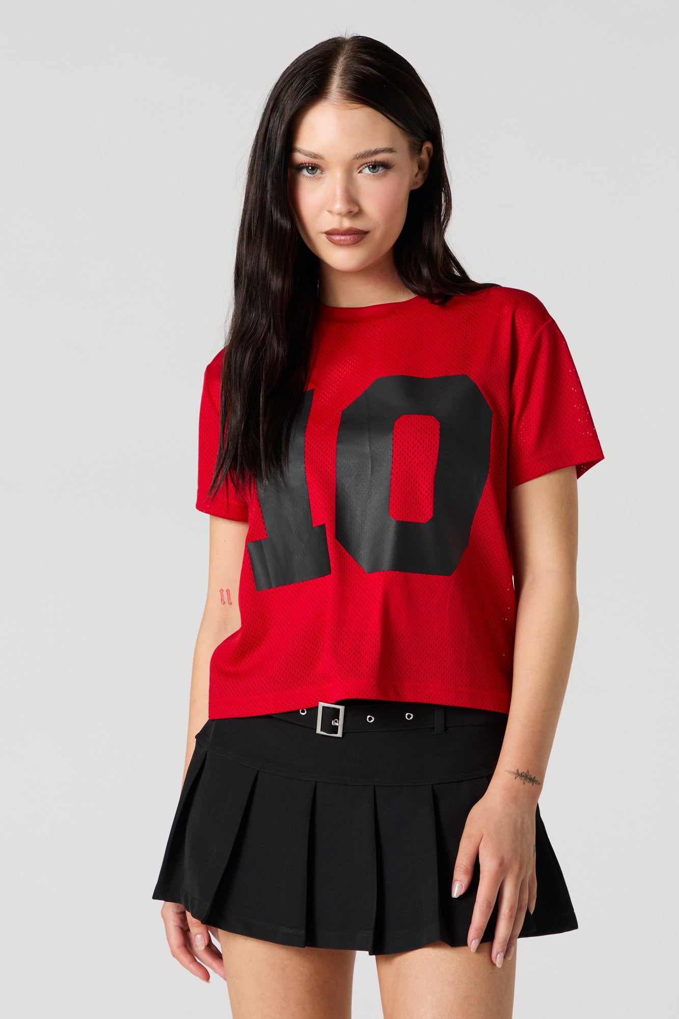 10 Graphic Mesh Cropped T-Shirt