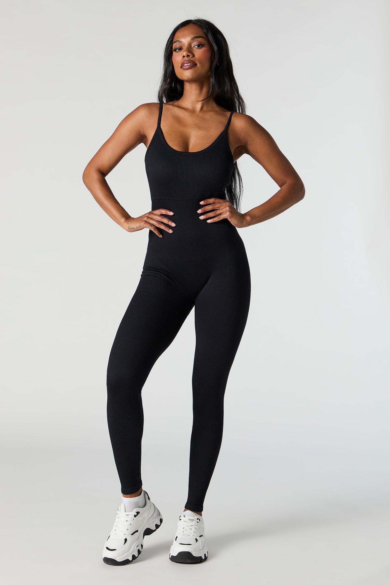 Active Seamless Ribbed Scoop Neck Jumpsuit