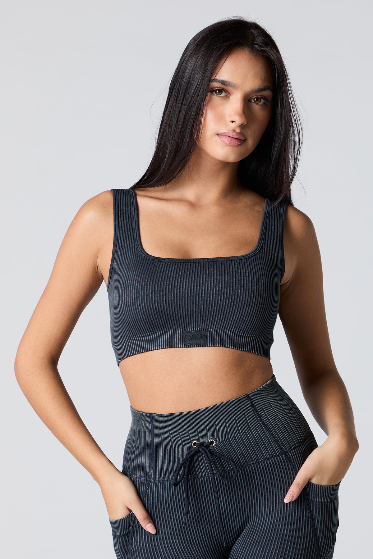 Sommer Ray Active Seamless Ribbed Scoop Neck Bra