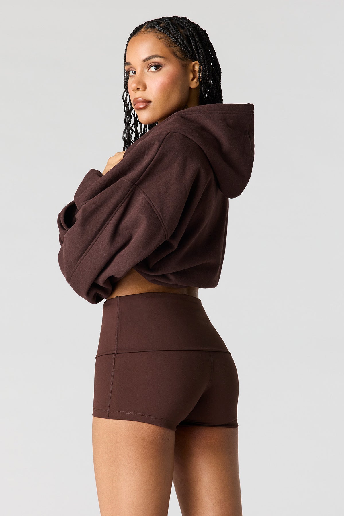 Alt View 2. Active Foldover Waist Short - Brown