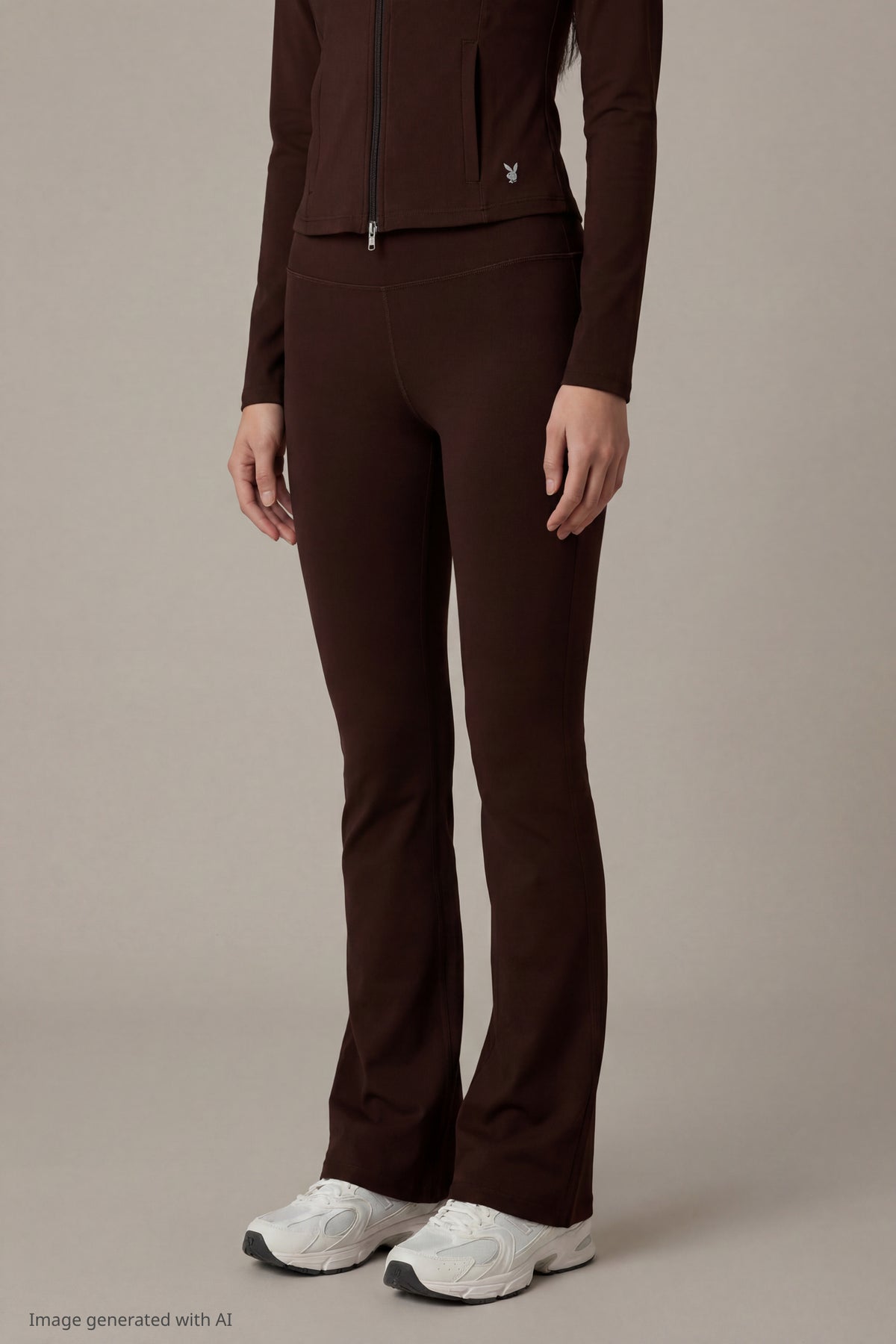 Alt View 3. Playboy Active Flare Legging - Brown
