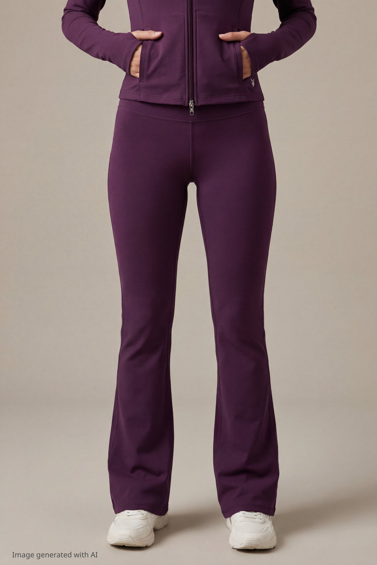Alt View 3. Playboy Active Flare Legging - Purple