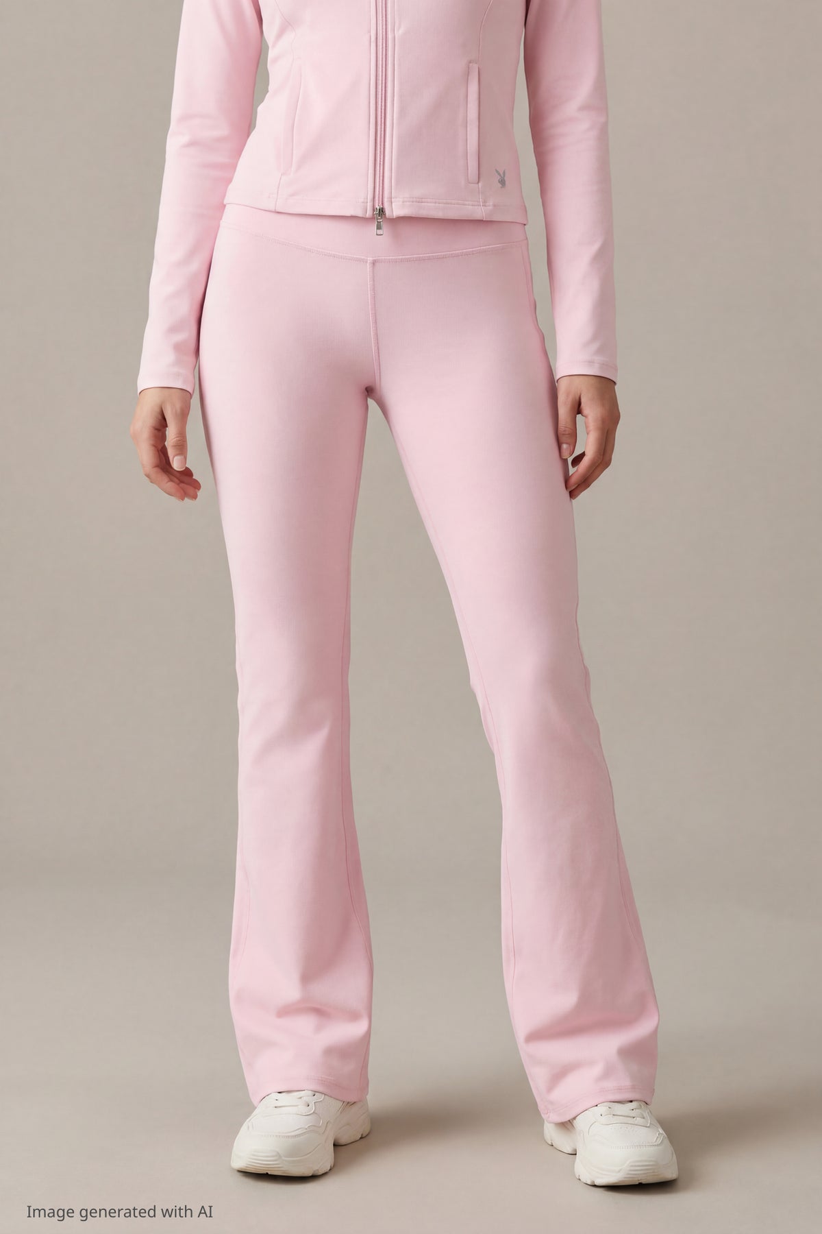 Alt View 3. Playboy Active Flare Legging - Light Pink