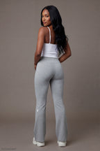 Playboy Active Flare Pant - Heather Grey - Back On-Model