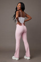 Playboy Active Flare Pant - Pink - Back On-Model