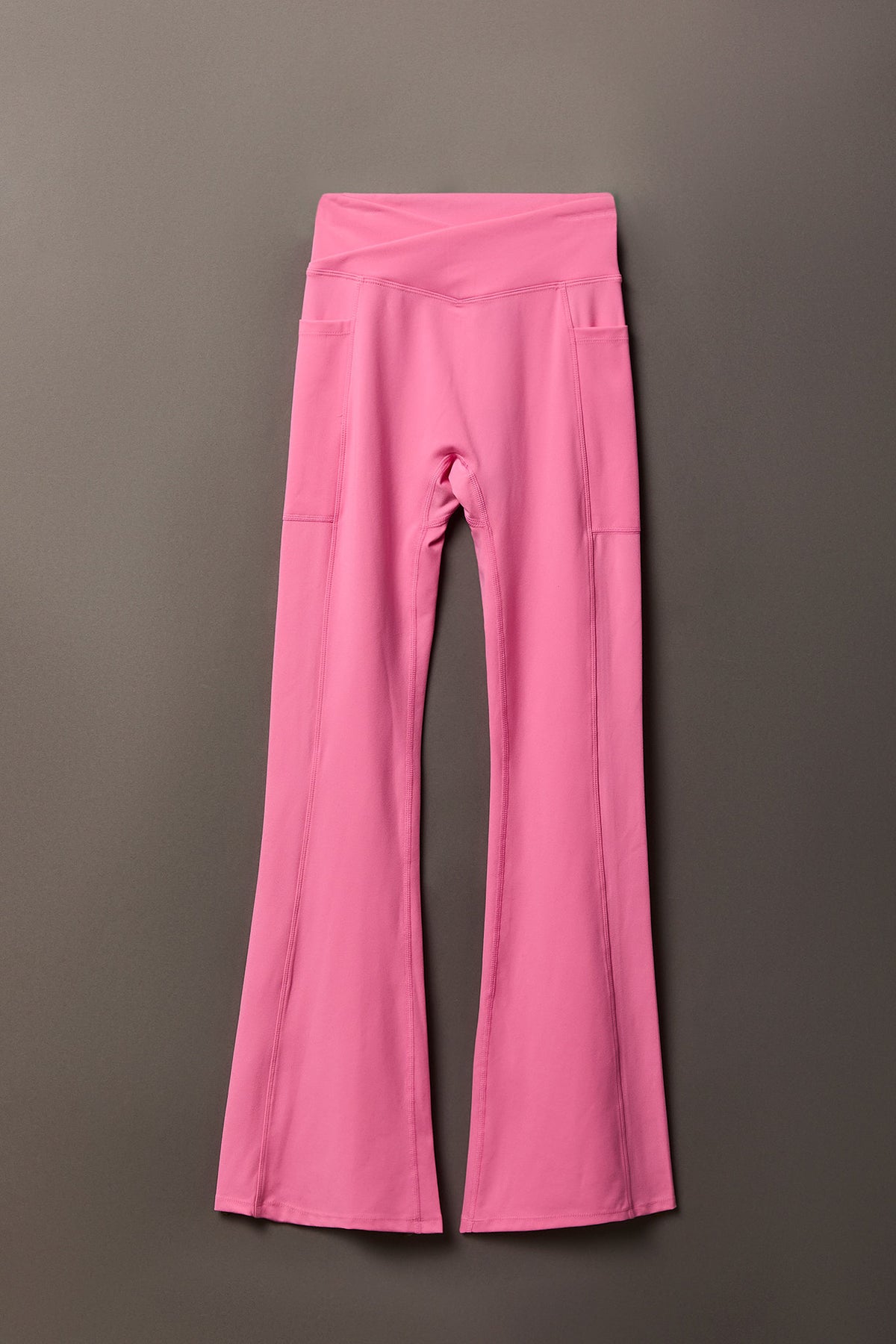 Alt View 2. Playboy Chrome Detail Crossover Waist Flare Legging - Pink