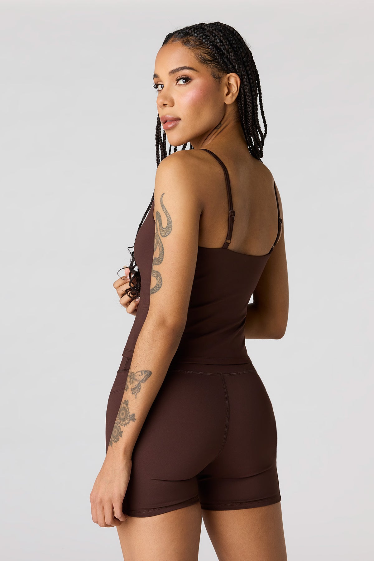 Alt View 2. Active High Density Short 4" - Brown