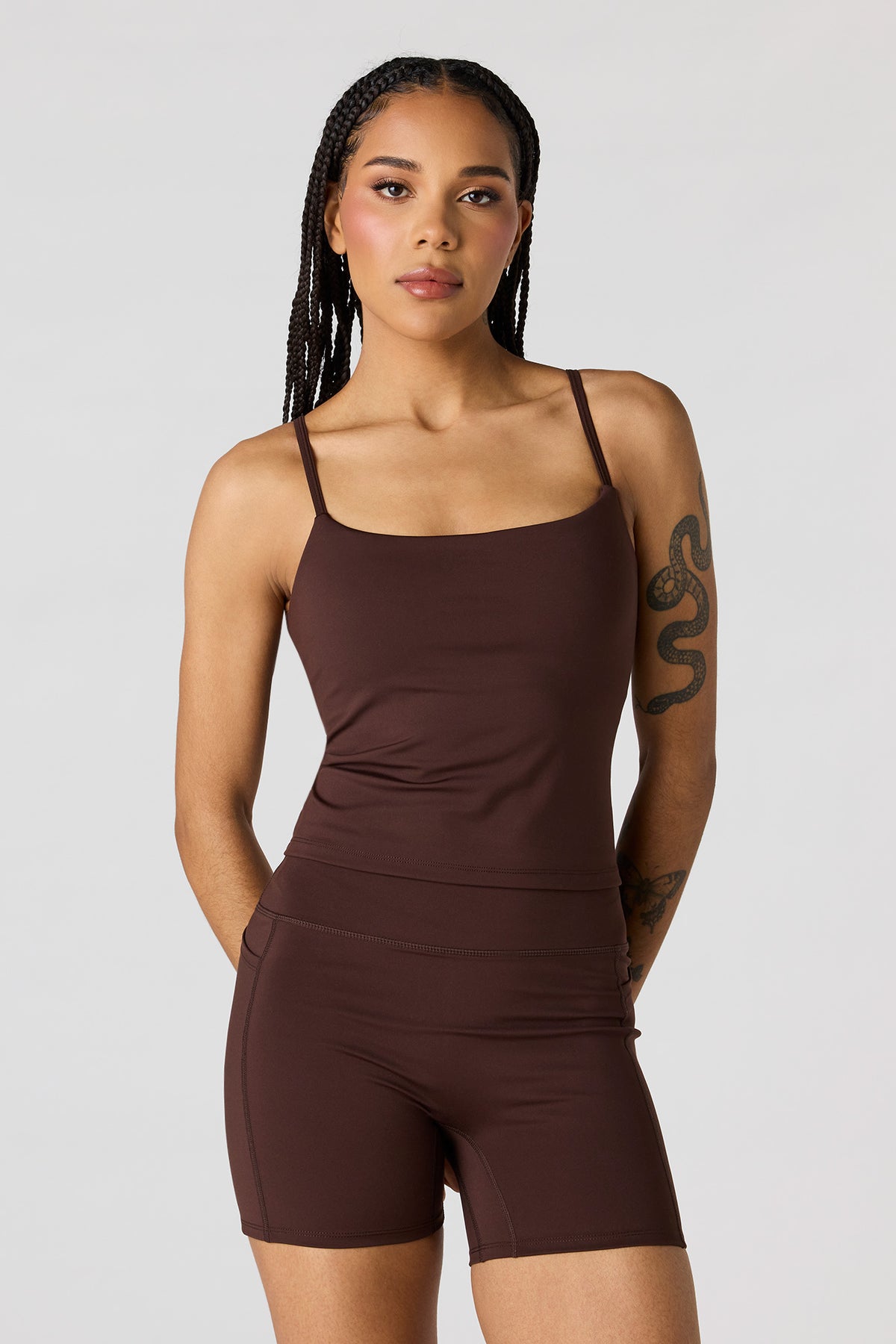 Alt View 5. Active High Density Short 4" - Brown