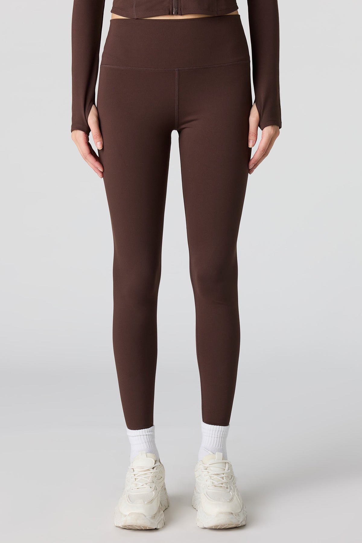 Alt View 2. Active High Density Legging - Brown