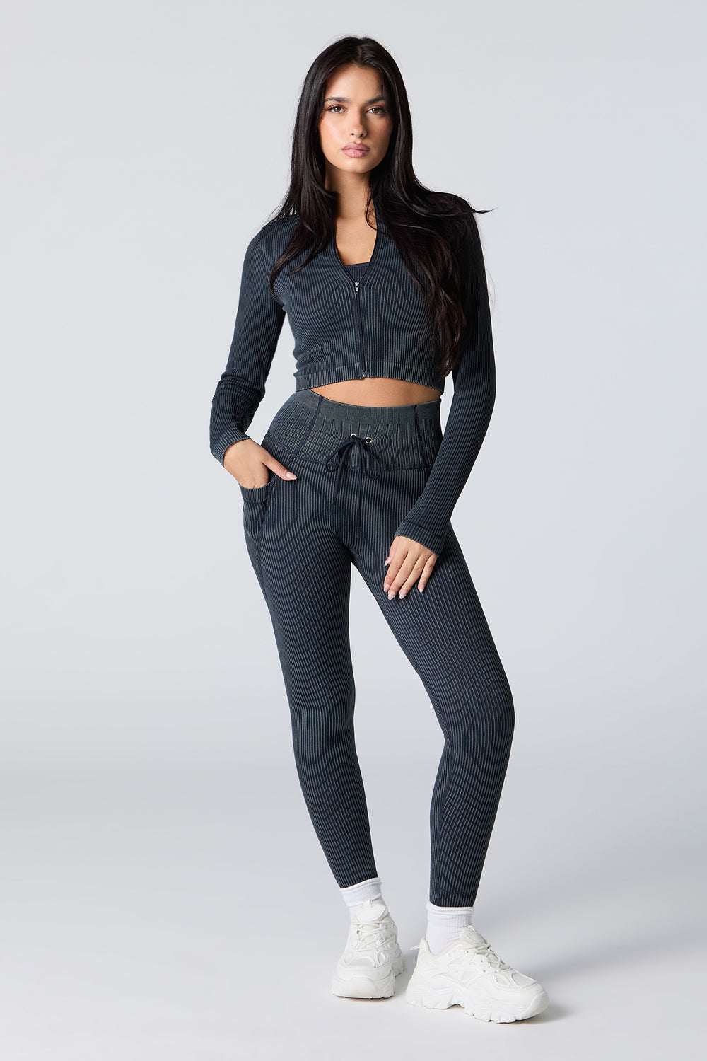 Sommer Ray Active Seamless Ribbed Drawstring Legging Sommer Ray Active Seamless Ribbed Drawstring Legging 1