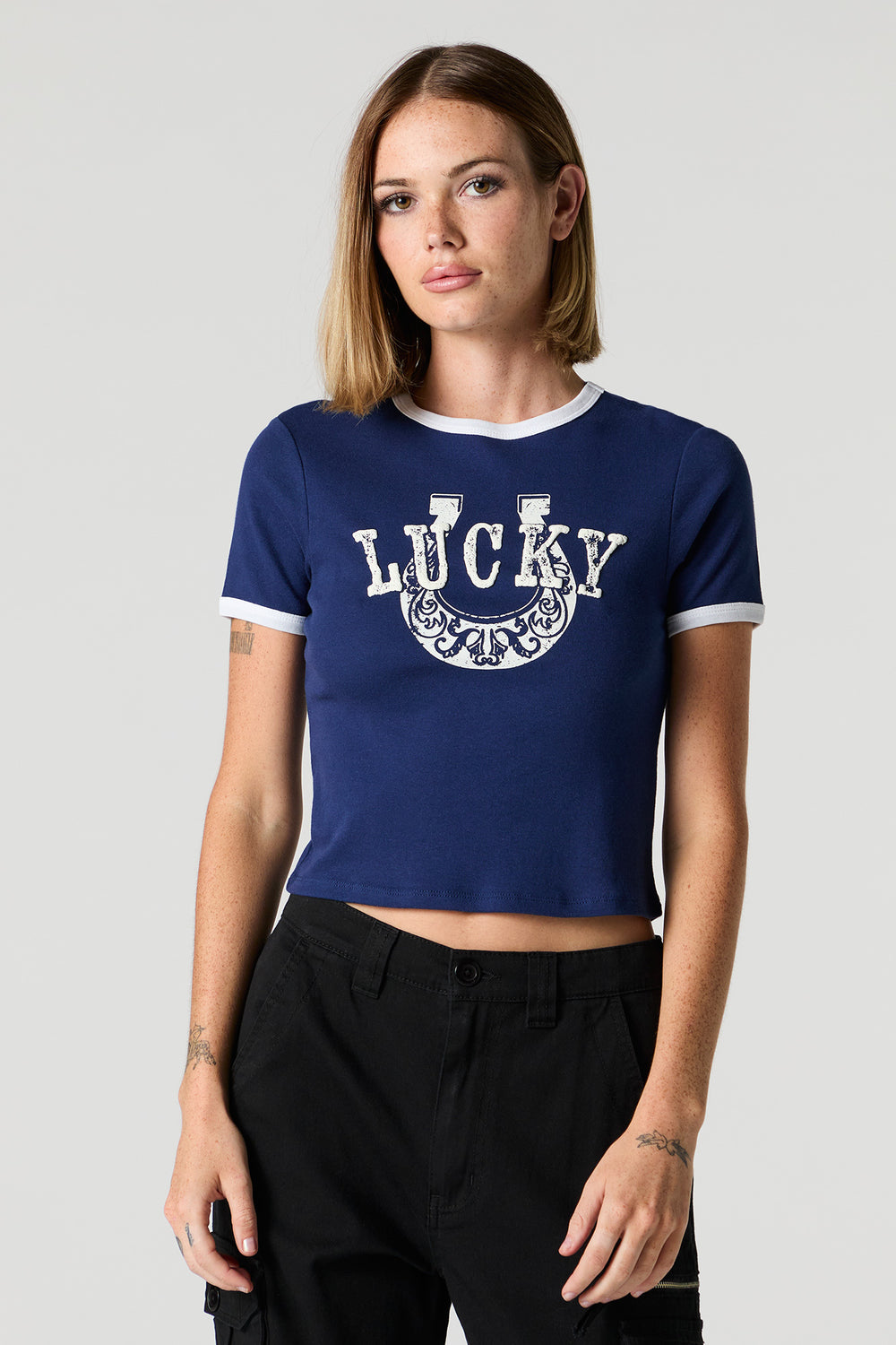 Lucky Graphic Ringer T-Shirt Lucky Graphic Ringer T-Shirt 1