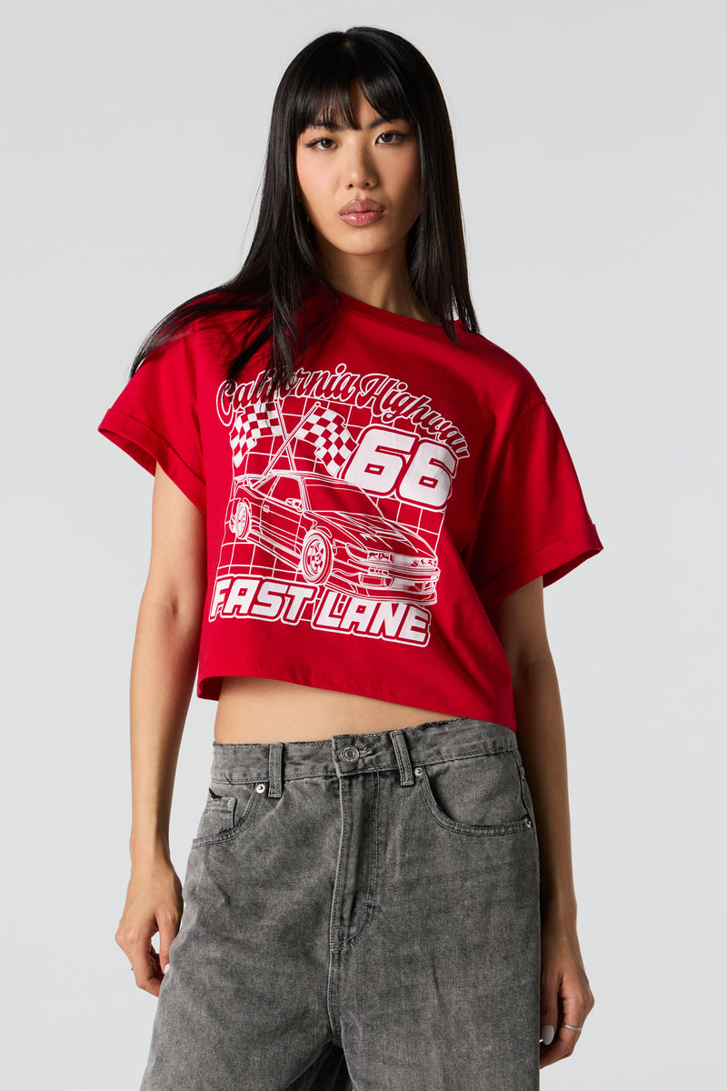 California Highway Moto Graphic Boxy T-Shirt