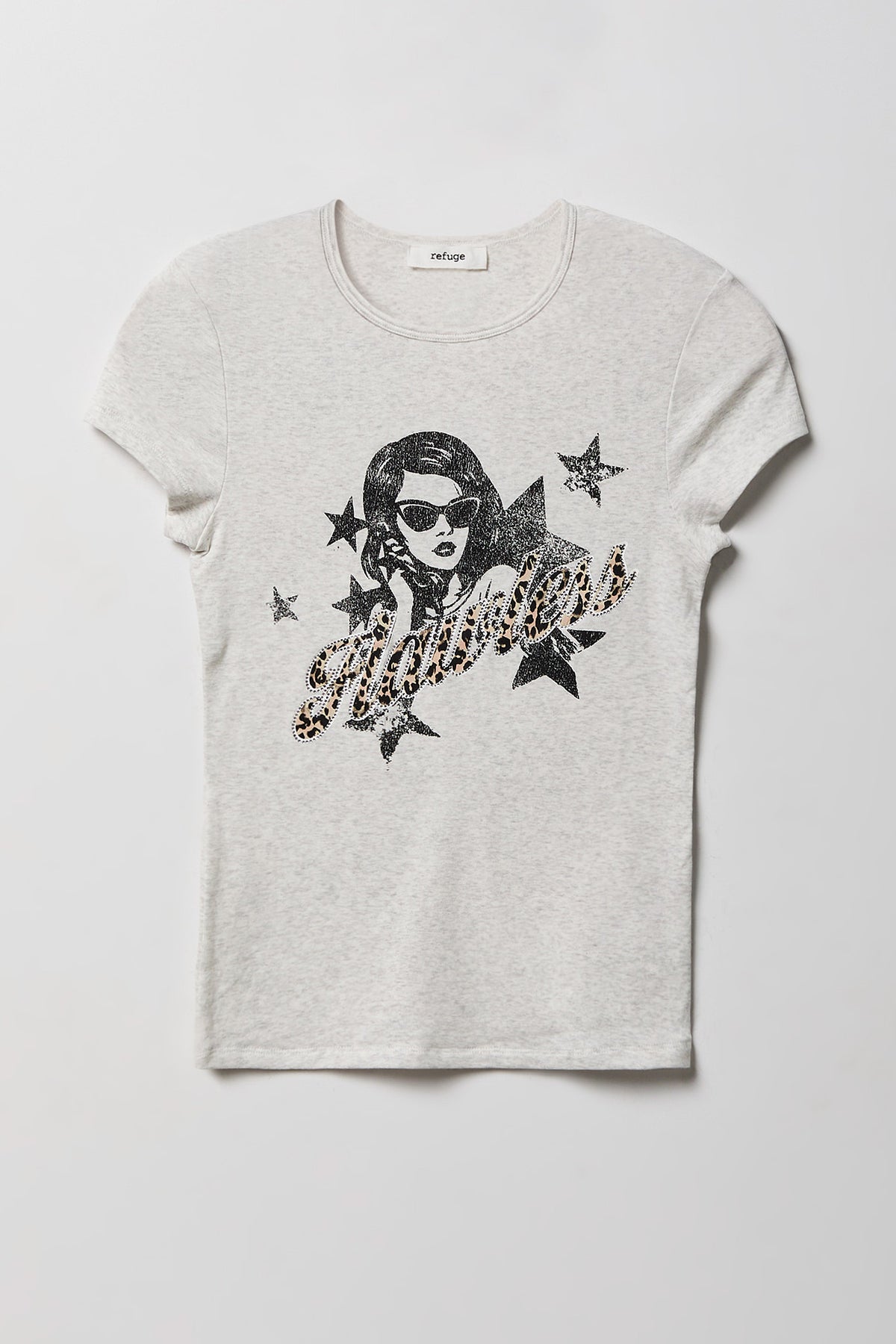 Alt View 3. Graphic Ribbed T-Shirt - Heather Grey