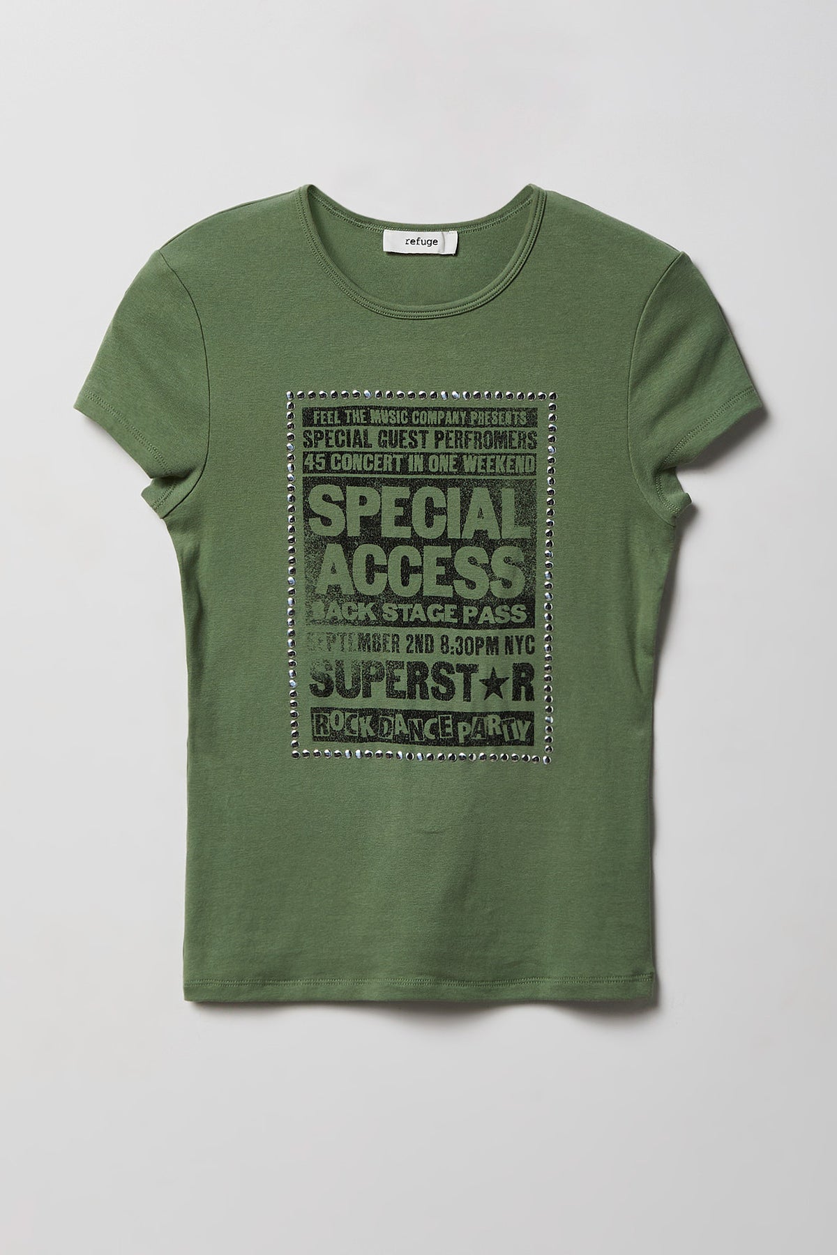 Alt View 3. Graphic Ribbed T-Shirt - Dark Green