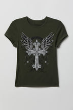 Rhinestone Fitted T-Shirt
