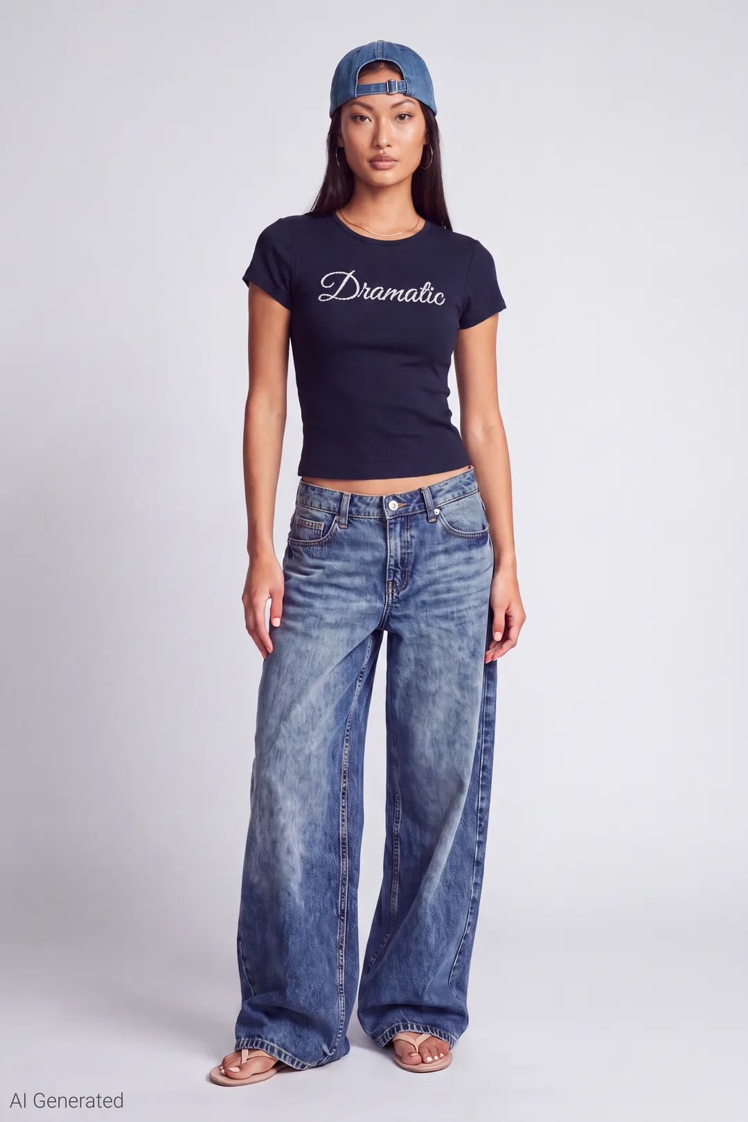 Alt View 2. Graphic Fitted T-Shirt - Navy