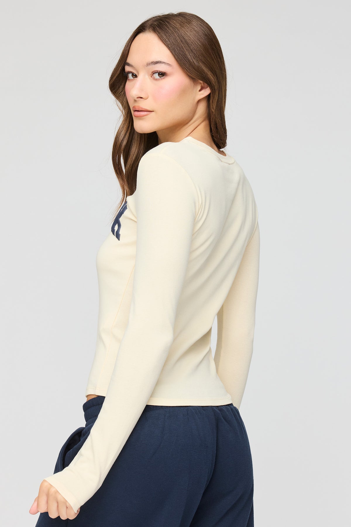 Alt View 2. Graphic Fitted Long Sleeve Top - Yellow
