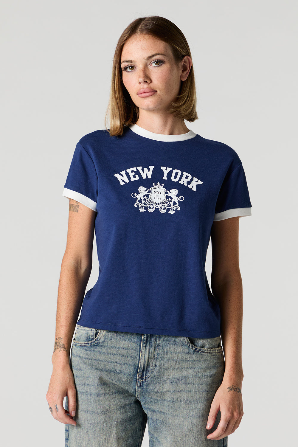 New York Graphic Sporty Ringer T-Shirt New York Graphic Sporty Ringer T-Shirt 1