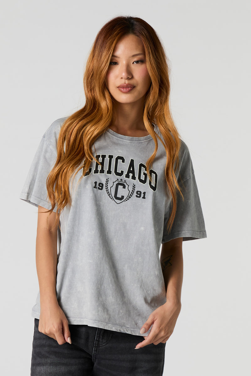 Chicago 1991 Graphic Washed Boyfriend T-Shirt