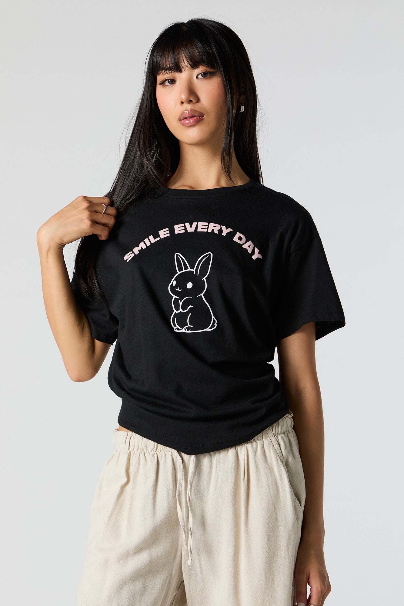 Smile Every Day Graphic Boyfriend T-Shirt