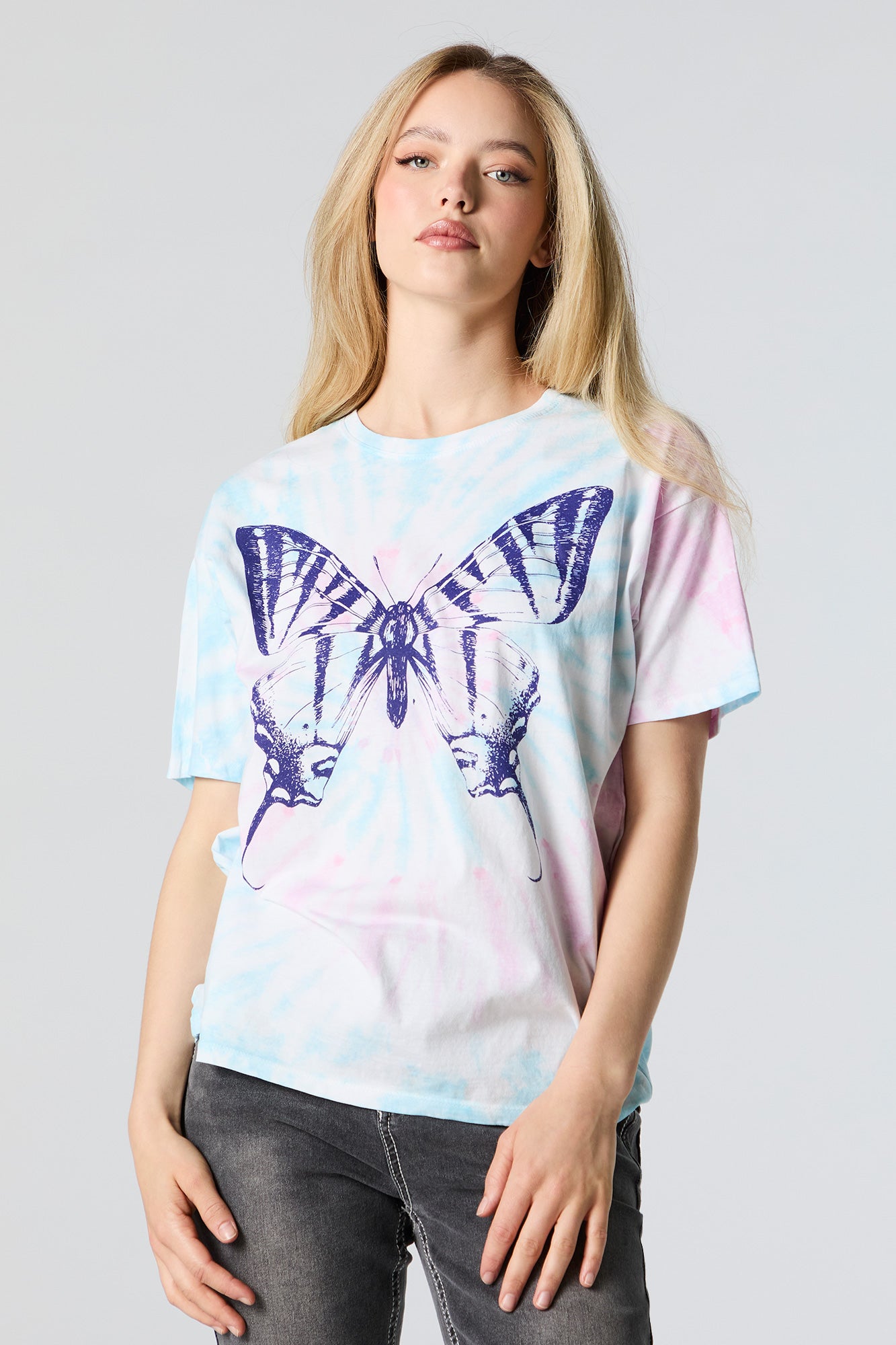 Butterfly Graphic Tie-Dye T-Shirt