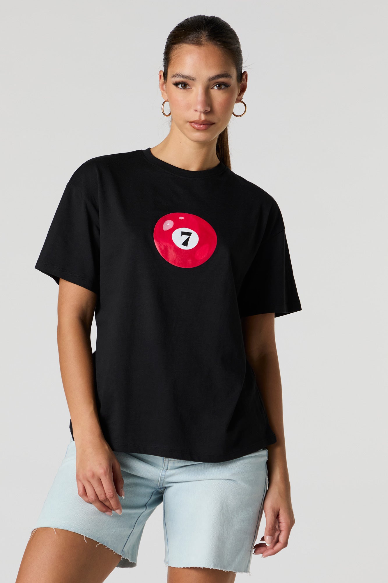 Pool Ball Graphic Boyfriend T-Shirt