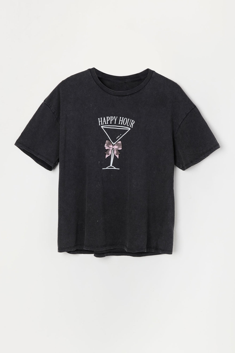 Happy Hour Graphic Washed Boyfriend T-Shirt Happy Hour Graphic Washed Boyfriend T-Shirt 4