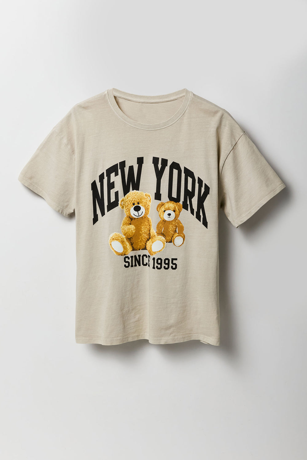 New York Teddy Bear Graphic Washed Boyfriend T-Shirt New York Teddy Bear Graphic Washed Boyfriend T-Shirt 4