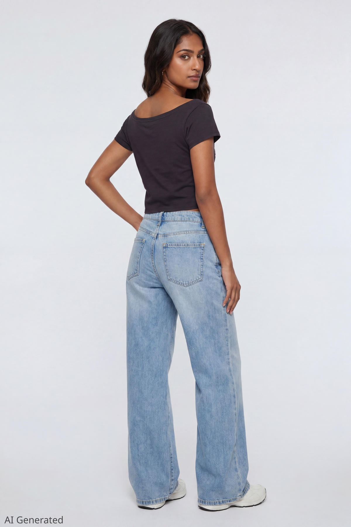 Alt View 3. Off Shoulder Graphic T-Shirt - Plaid