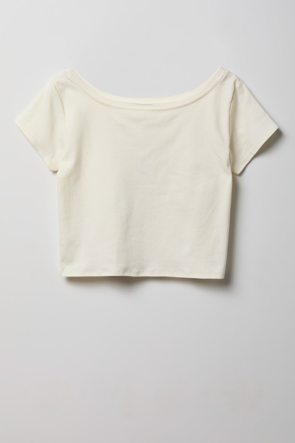 Alt View 5. Off Shoulder Graphic T-Shirt - Ivory
