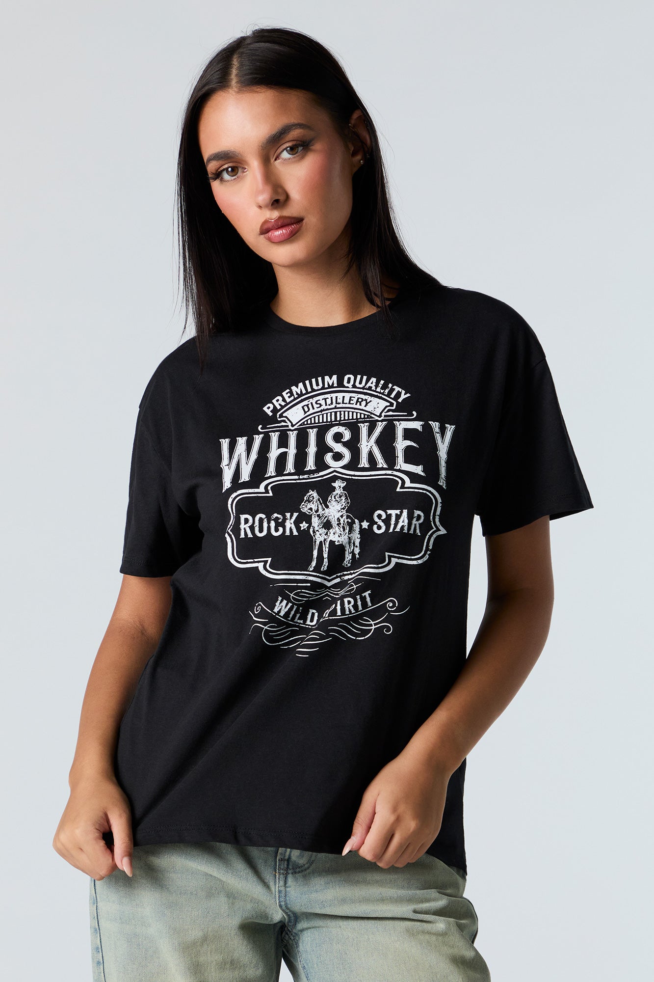 Whiskey Graphic Boyfriend T-Shirt