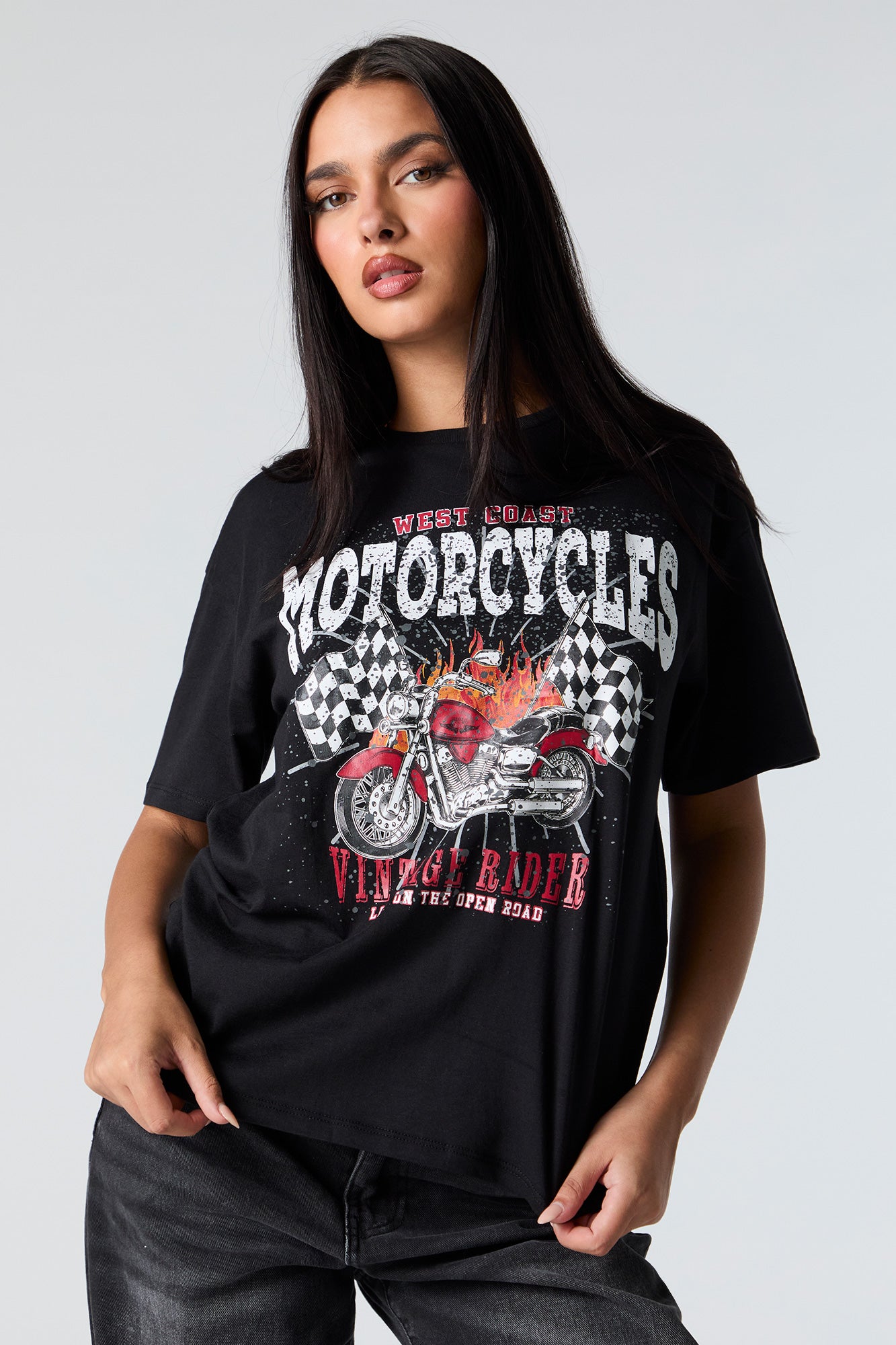 West Coast Motorcycles Graphic Boyfriend T-Shirt