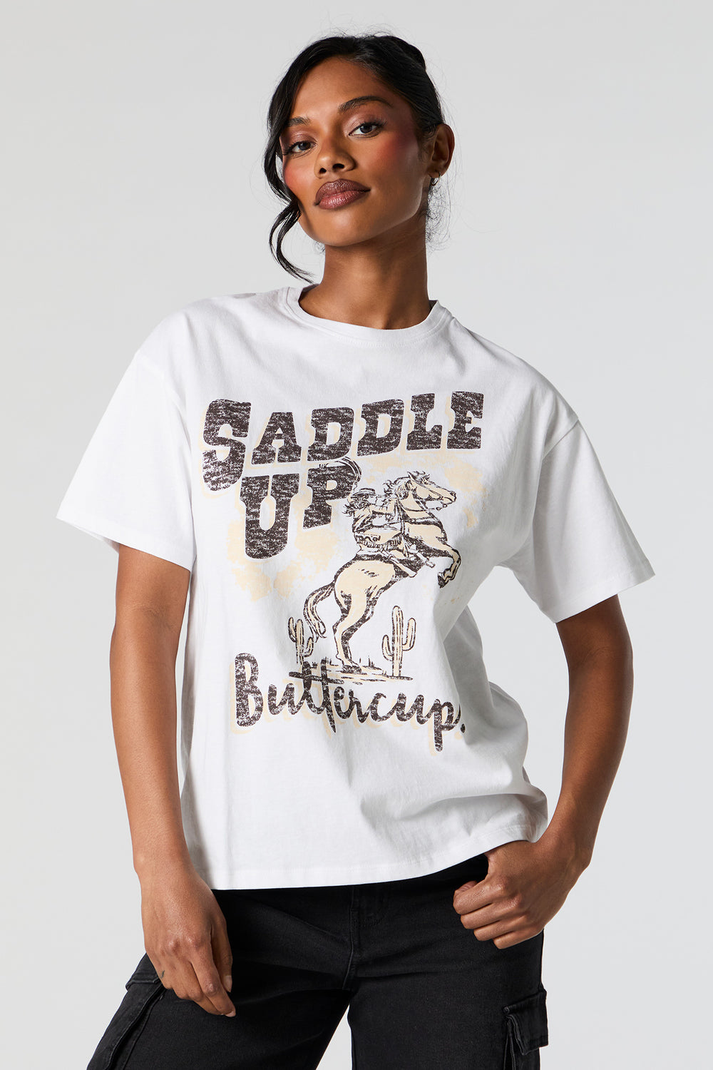 Saddle Up Graphic Boyfriend T-Shirt Saddle Up Graphic Boyfriend T-Shirt 1