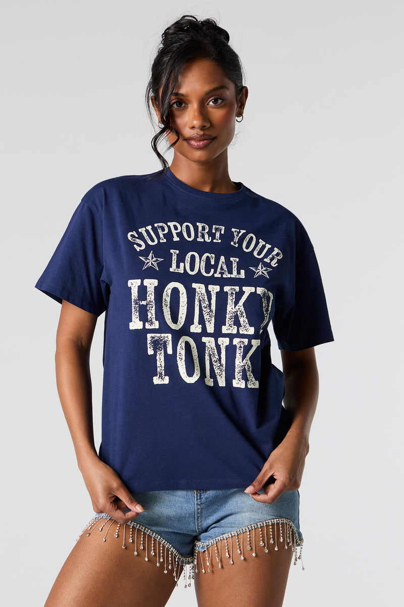 Honky Tonk Graphic Boyfriend T-Shirt