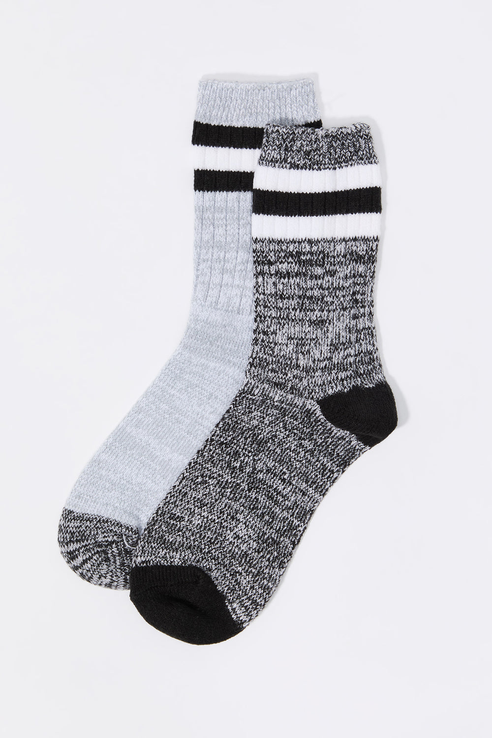 Soft Knit Striped Crew Socks (2 Pack) Soft Knit Striped Crew Socks (2 Pack) 2