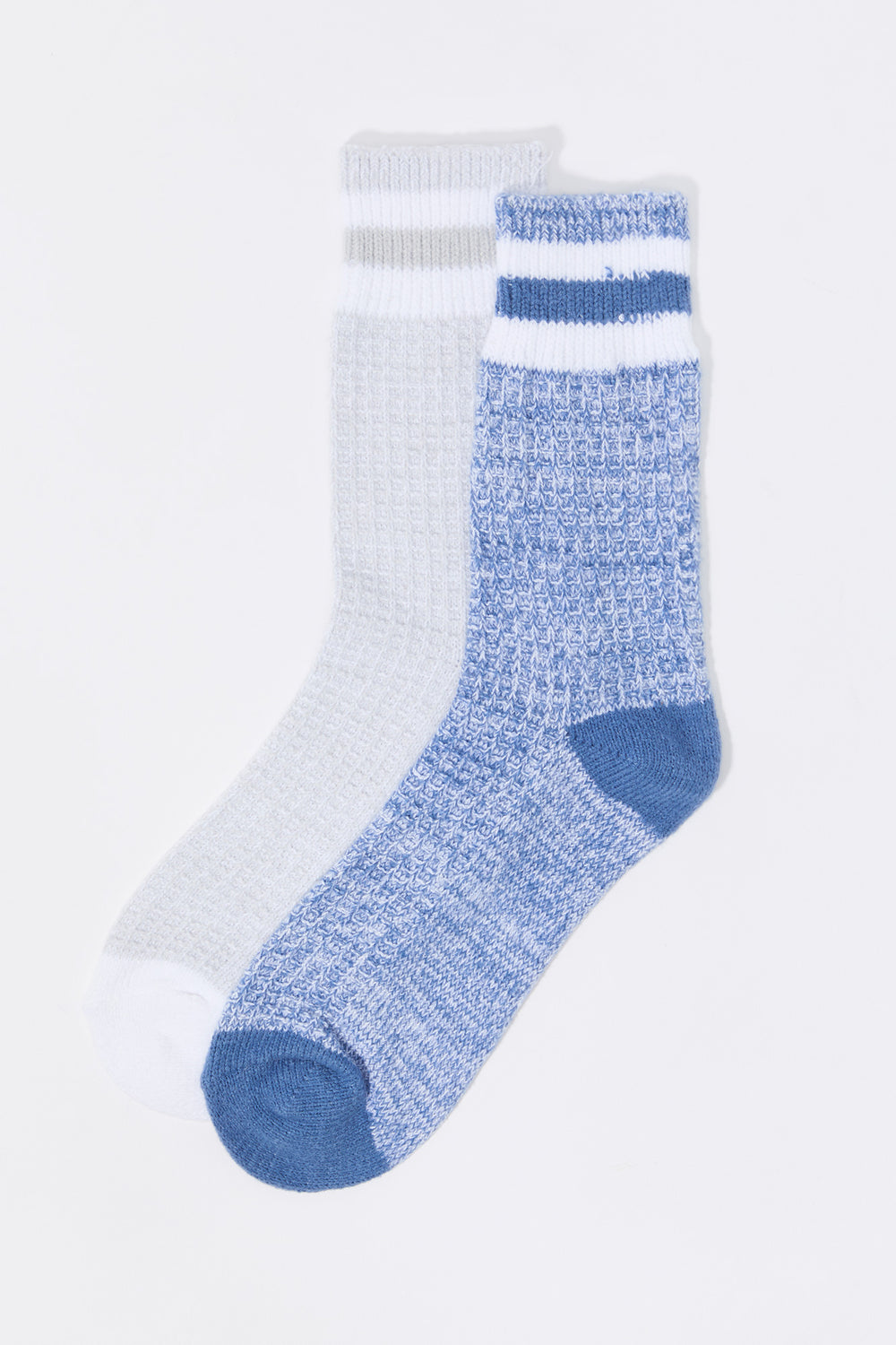 Waffle Knit Striped Crew Socks (2 Pack) Waffle Knit Striped Crew Socks (2 Pack) 7