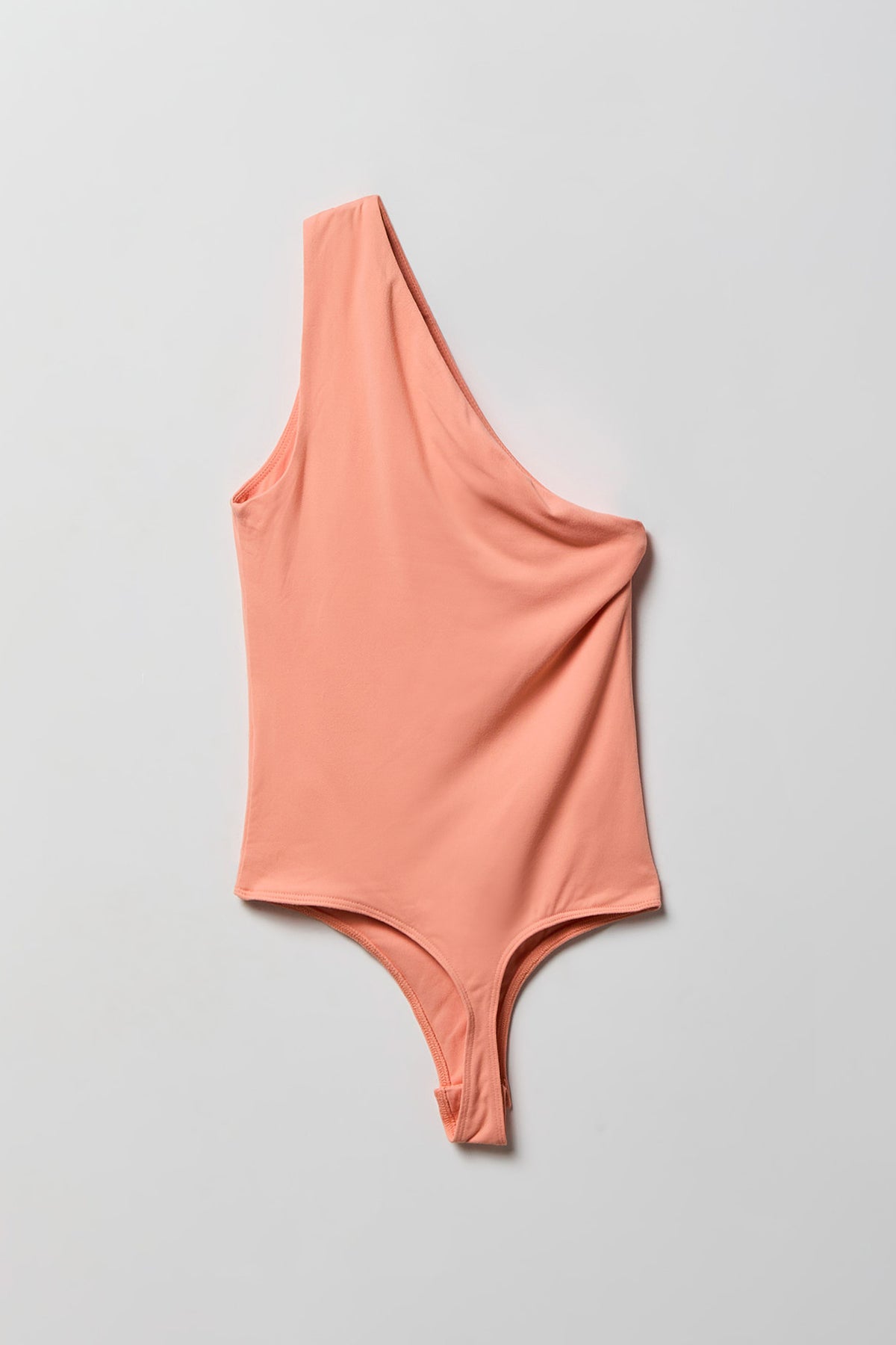 Alt View 5. Soft Contour One Shoulder Bodysuit - Coral