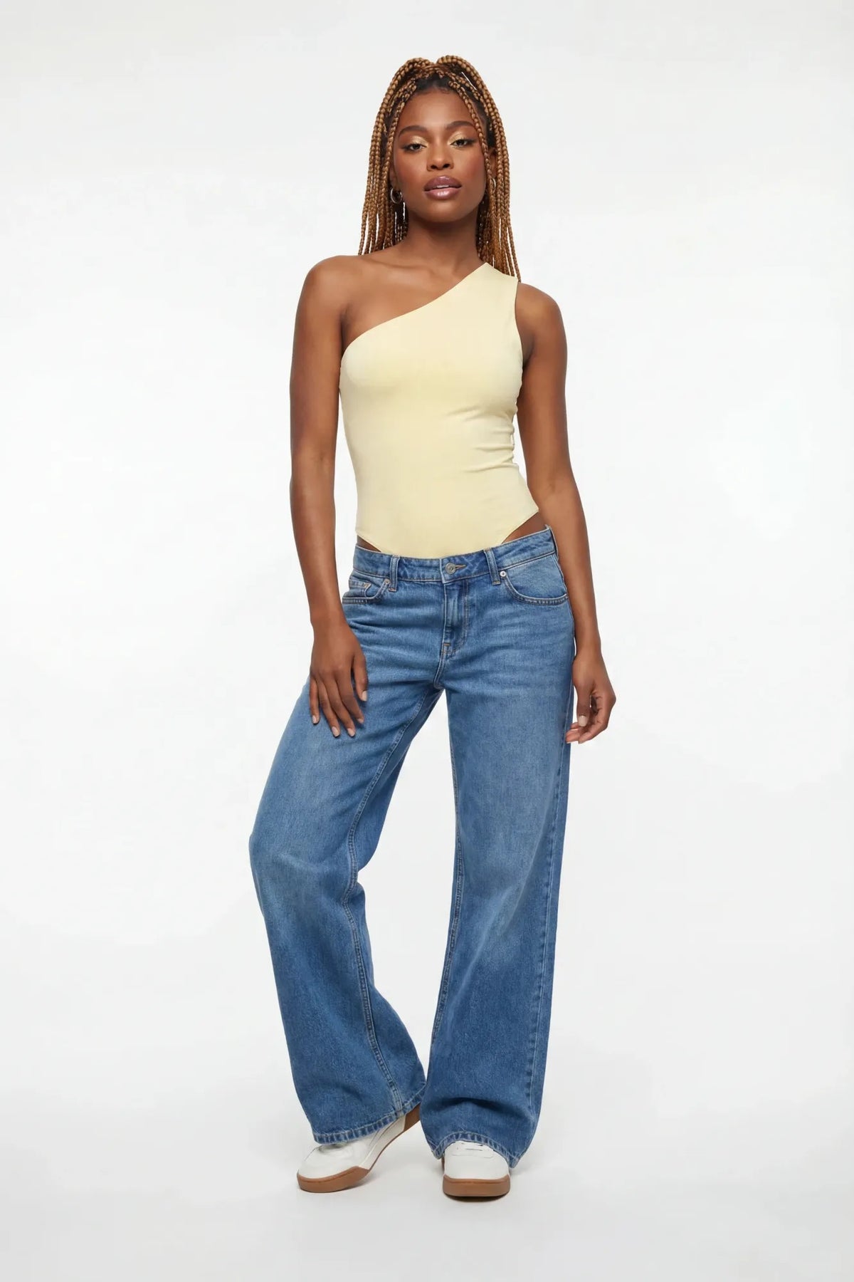 Alt View 4. Soft Contour One Shoulder Bodysuit - Yellow