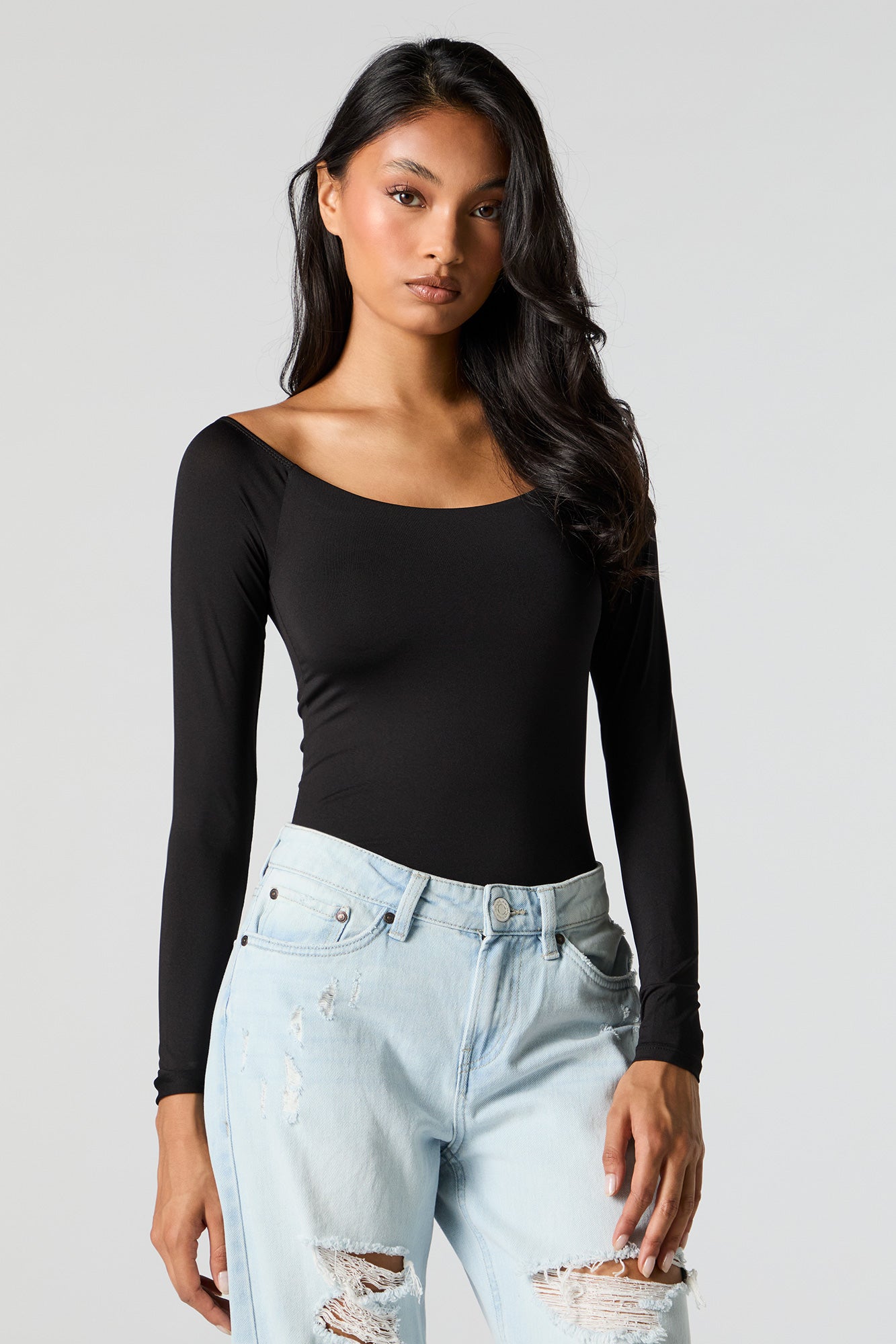 Contour Scoop Neck Long Sleeve Bodysuit