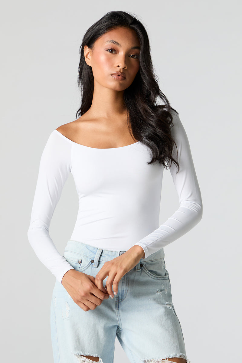 Contour Scoop Neck Long Sleeve Bodysuit