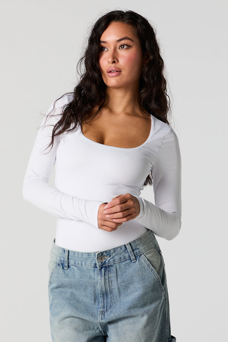 Contour Scoop Neck Long Sleeve Bodysuit