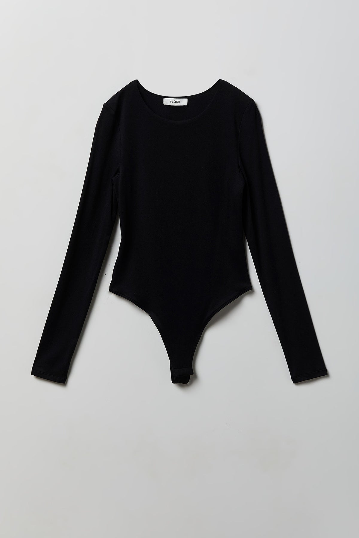 Luxe Heavy Contour Long Sleeve Bodysuit - Black