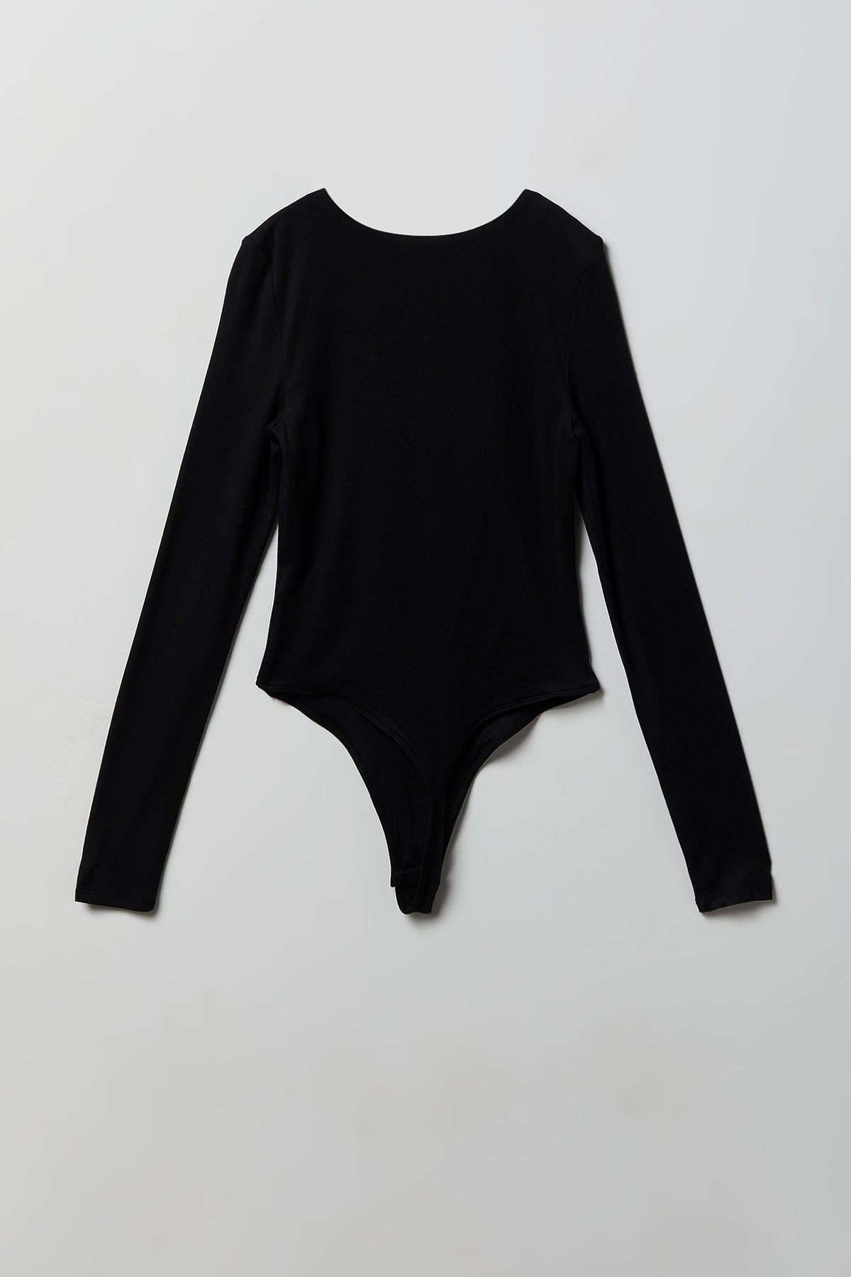 Alt View 2. Luxe Heavy Contour Long Sleeve Bodysuit - Black