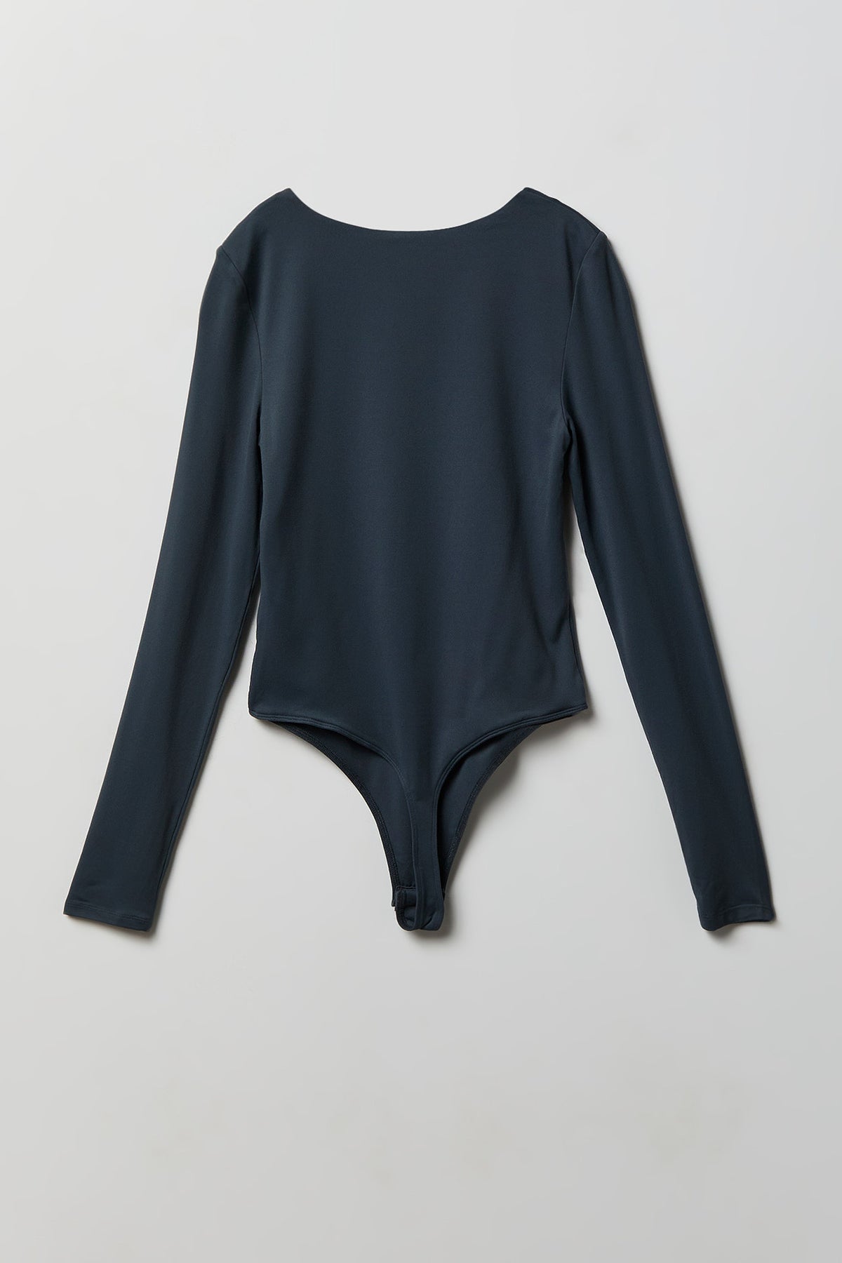 Alt View 2. Luxe Heavy Contour Long Sleeve Bodysuit - Dark Grey