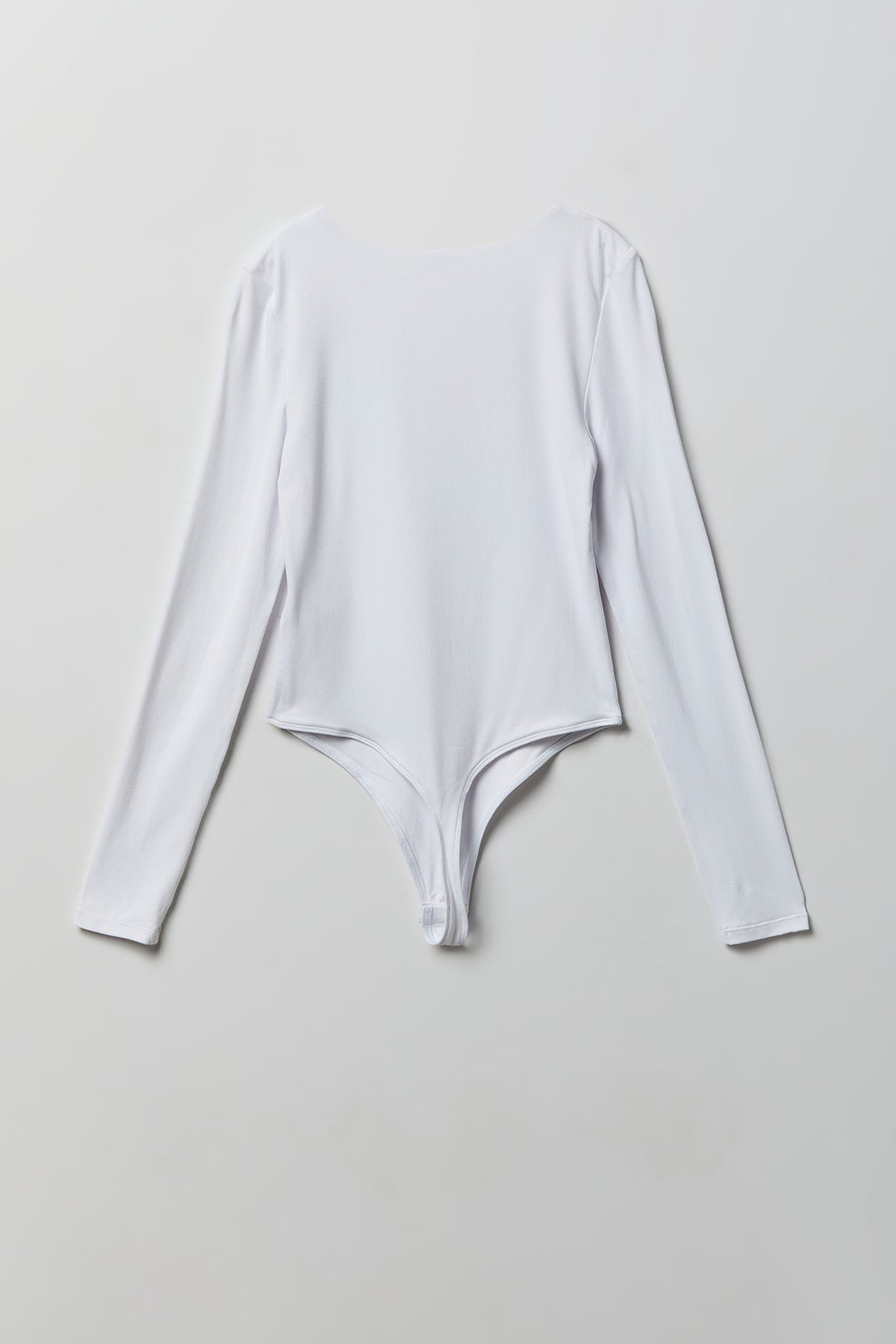 Alt View 2. Luxe Heavy Contour Long Sleeve Bodysuit - White